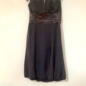 Navy blue fancy neck tie backless dress size 10.